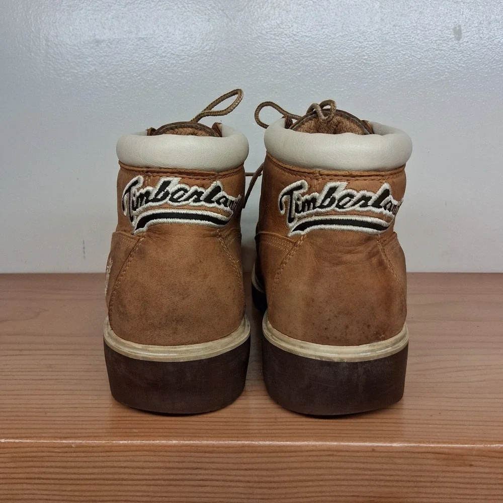 Vintage Y2K Timberland Leather Ankle Chukka Boots‎ Spell Out Logo Women's 8 M